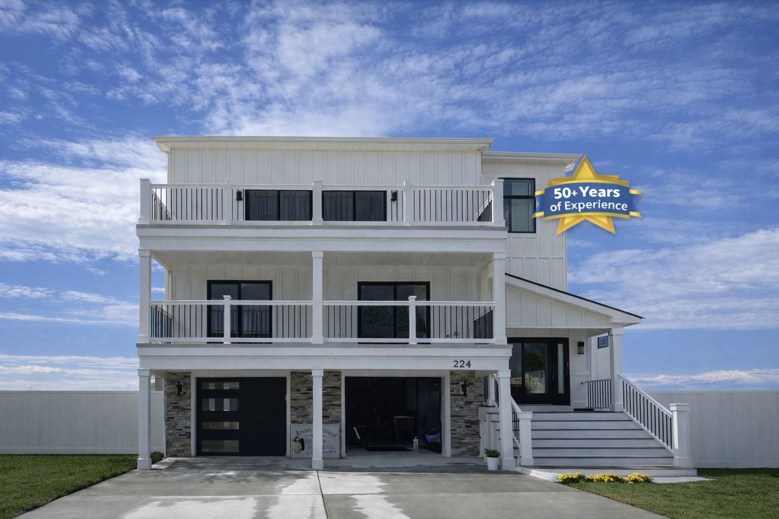 Modern beach house construction by Anthony Christaldi Builders